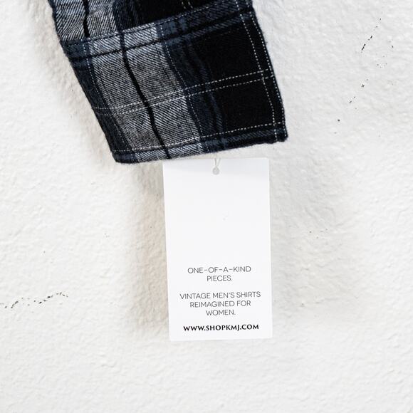 KMJ Kate Mchale Jensen Quarantina Flannel Plaid Shirt Ruffle neck size XS NWT - Picture 6 of 10